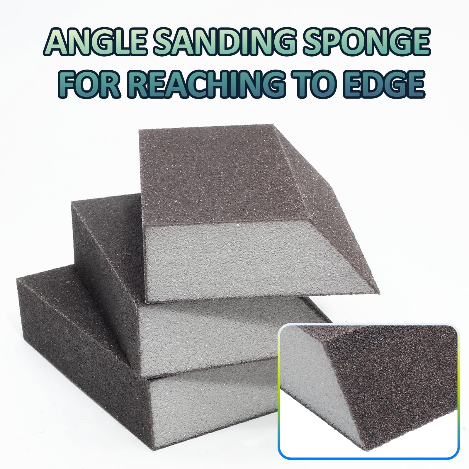 6 PCS 120 Grit Sanding Sponge Angle Block Coarse Reusable Wet Dry Wood Metal