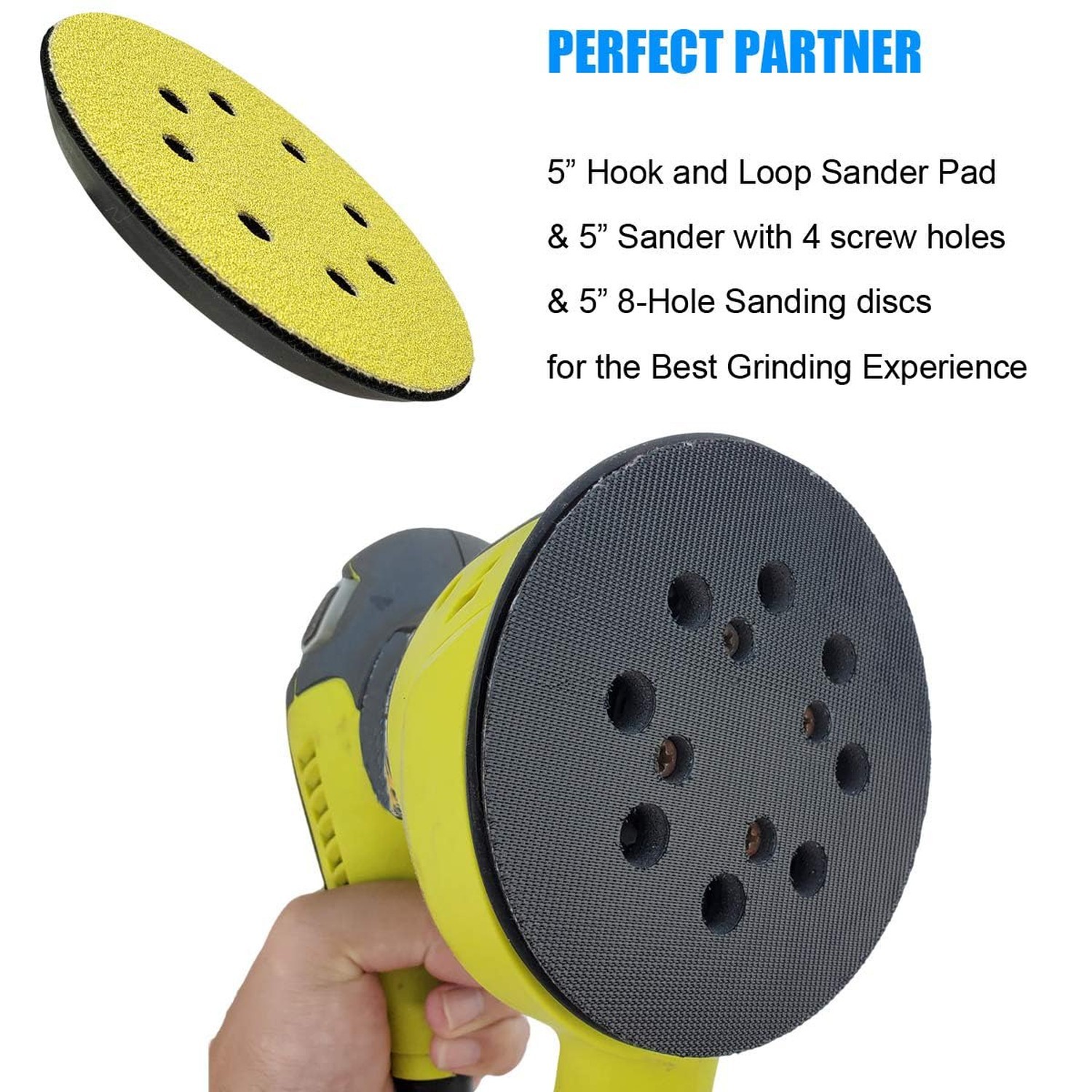 5 Inch Hook and Loop Orbital Sander Pads Universal Replacement 2 Pack Set NEW