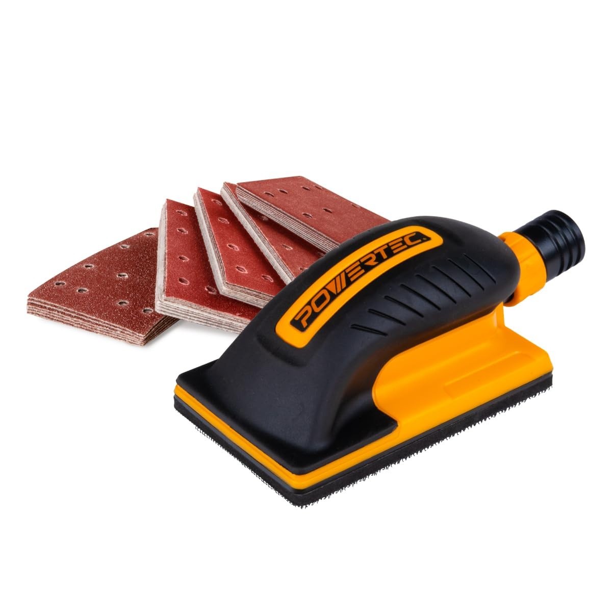 Vacuum Sanding Block Set with Dust Extraction, Hook & Loop Sandpaper – 40 to 240