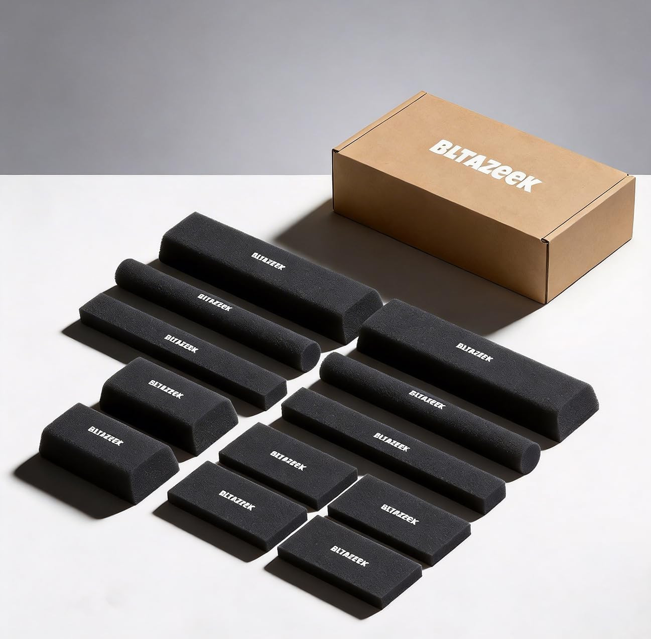 Versatile 12-Pc Sanding Block Set for Auto Body, Wood & Metal Finishing