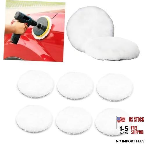 8 pcs 6 inch Wool polishing Pads White for Orbital Buffer car Buffer 6 inches