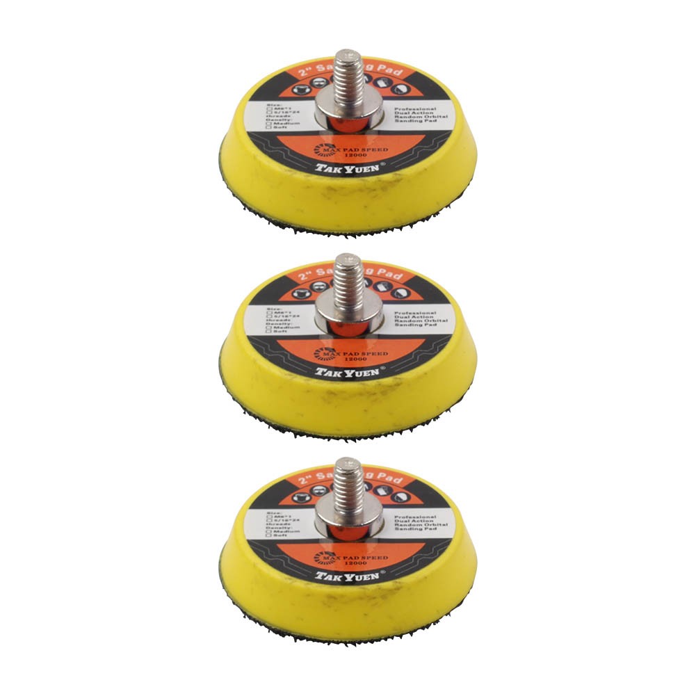 3pcs 1/2/3″ Hook & Loop Backing Pads Sanding Disc Sander Plate Polisher M6