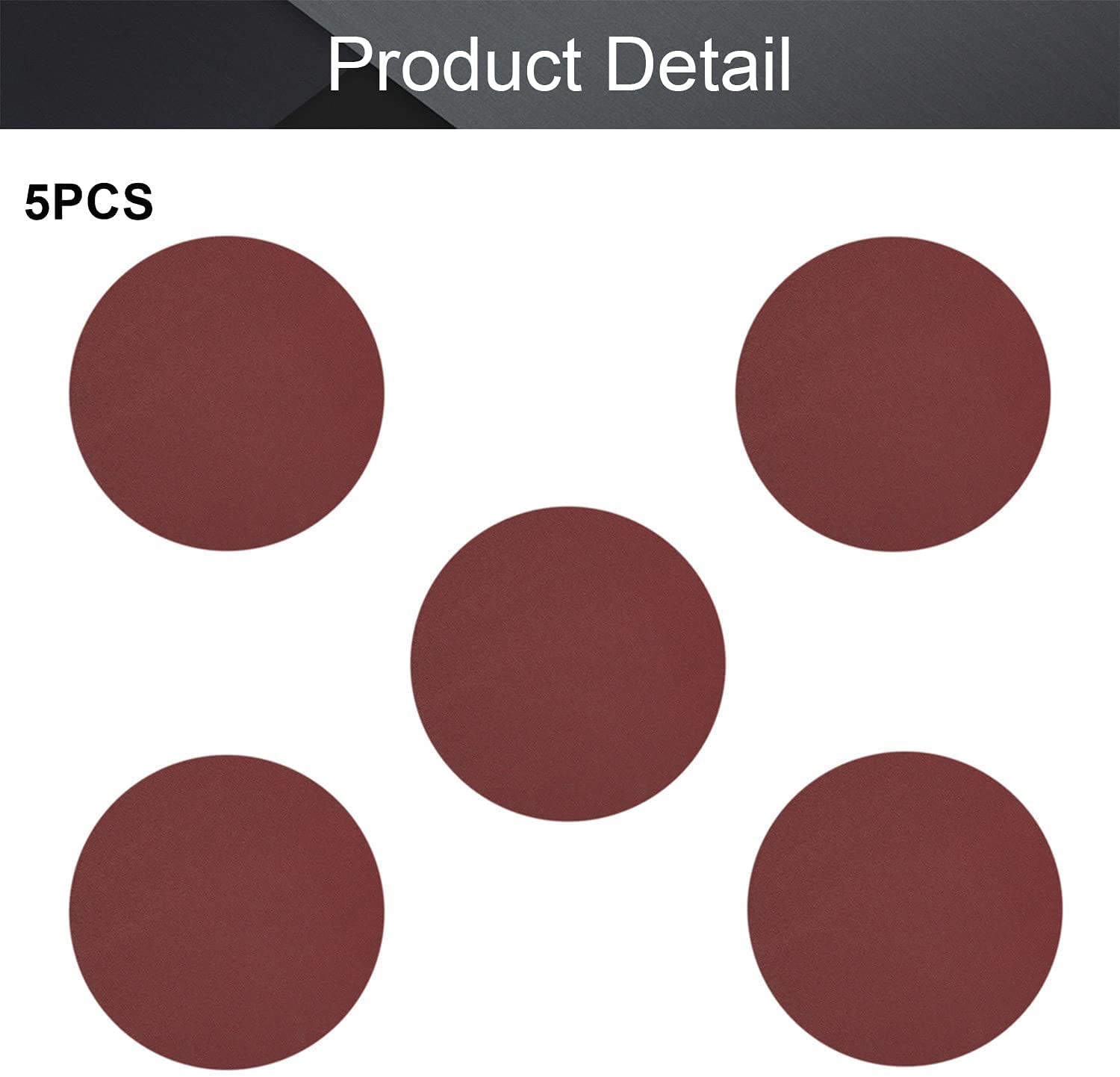 5 PCS 10″ 250mm Sanding Discs 120 Grits Self Stick Adhesive Back Sandpaper