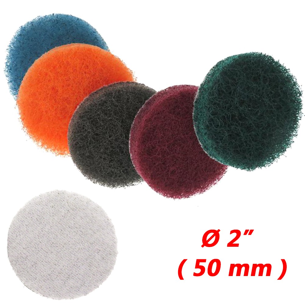 Scouring Pads Ø 50mm 2″ Sanding Discs Hook & Loop Polishing Grit 240# 400# 800#