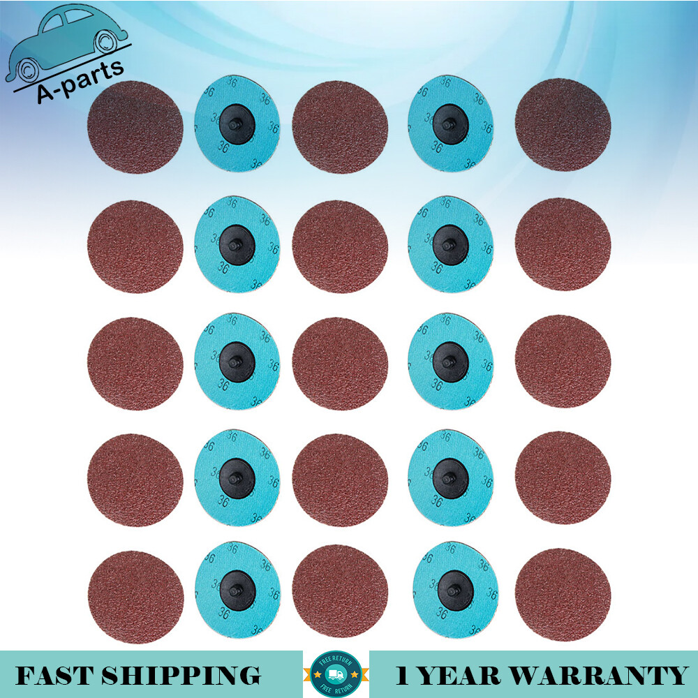 25PCS 3 inch Aluminum Oxide 36 Grit Roll Lock Die Grinder Sanding Grinding Disc