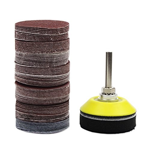 100pcs 2 Inch Drill Sander Attachment with Backer Plate 1/4″ Shank Sanding