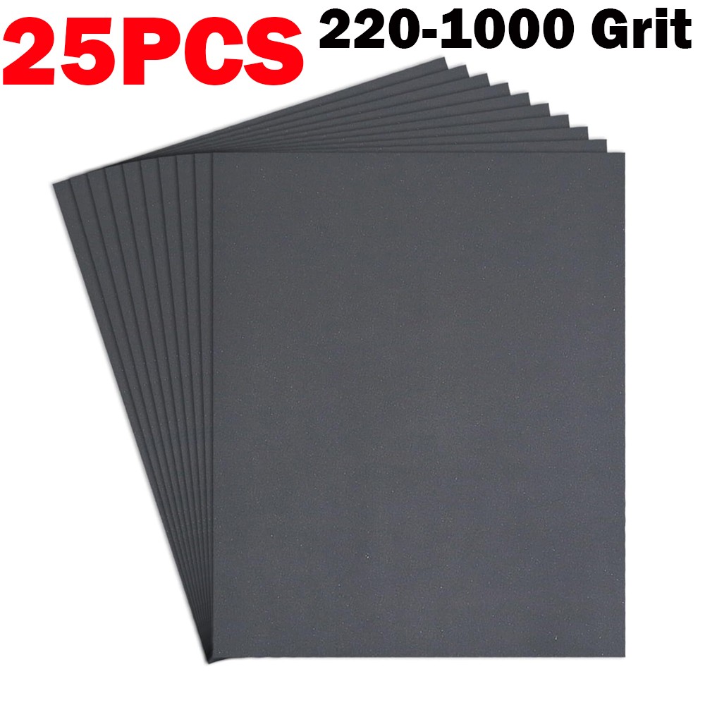 25PCS Starcke Premium Waterproof Silicon Carbide Sandpaper Sheets 9 x 11 Inch