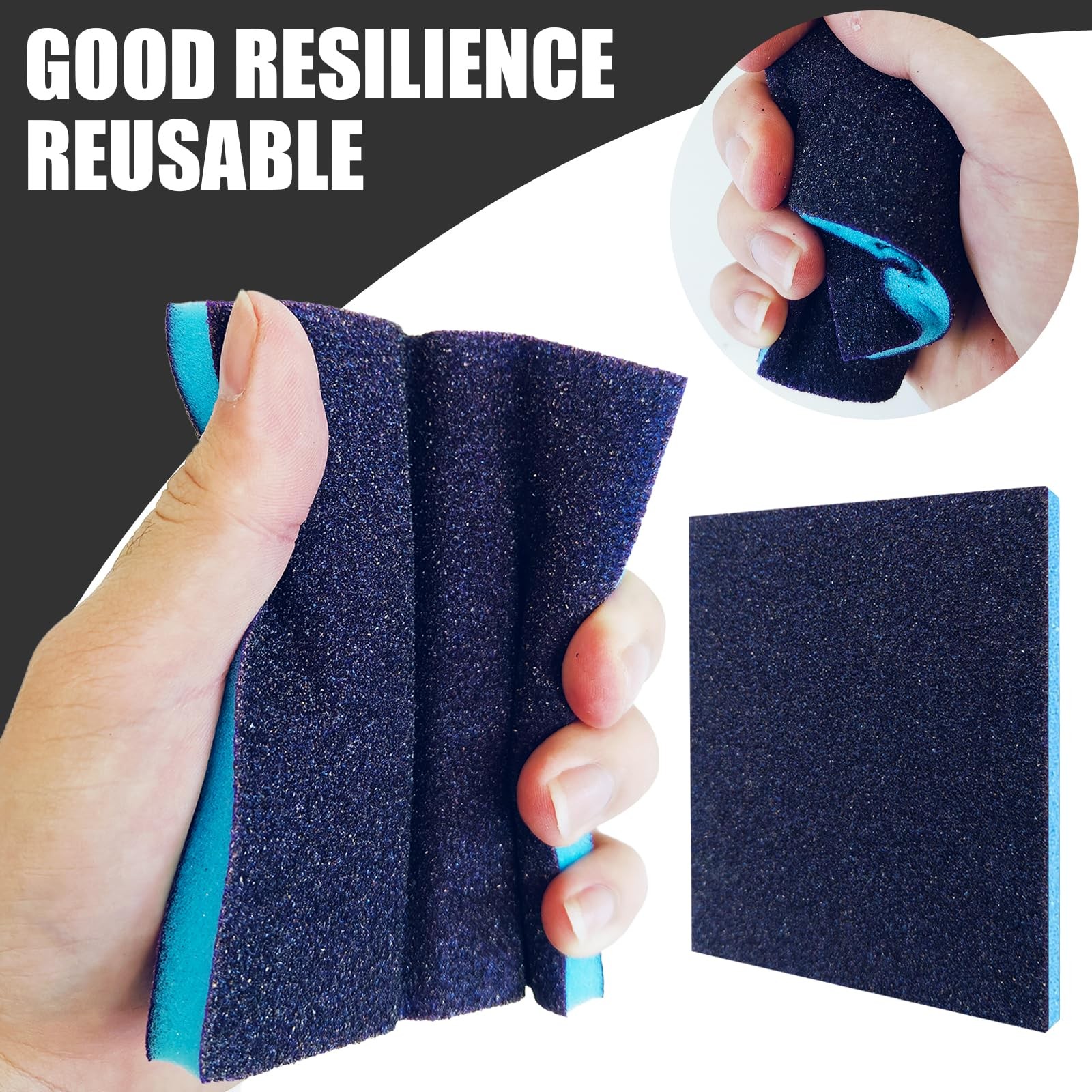 12 PCS 320 Grit Sanding Sponge Soft Double Sided Wet Dry Block Wood Metal