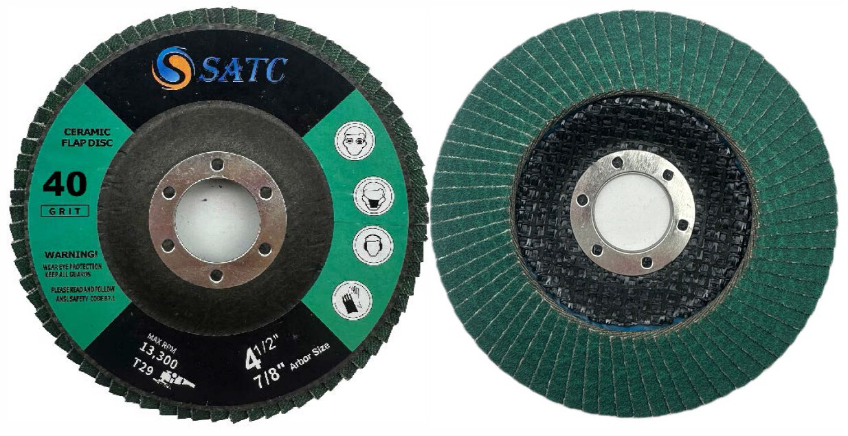 SATC 20Pcs Ceramic Flap Discs 4.5″x 7/8″ Sanding Disc T29 Grinding Wheel 40 Grit