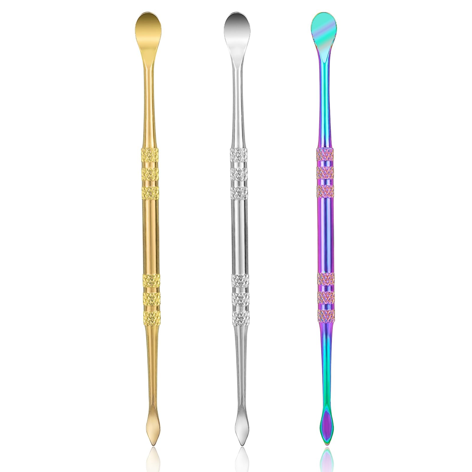 3Pcs Wax Carving Tools Stainless Steel, Double-Ended Sculpting Spoon Tools, 4.8′