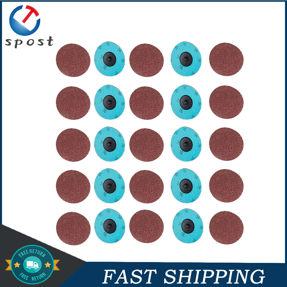25PCS 3 inch 36 Grit Aluminum Oxide Roll Lock Die Grinder Sanding Grinding Disc
