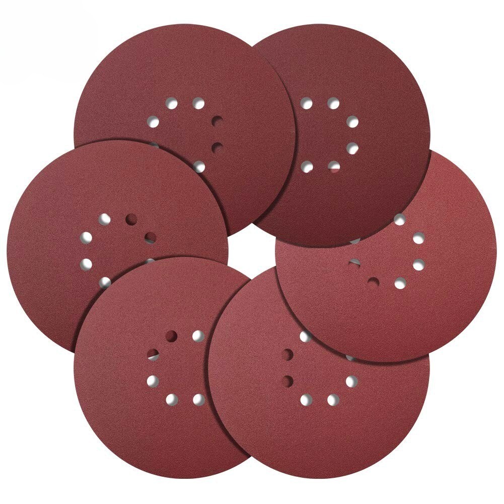 SATC 9″(225mm) 10PCS 8-Hole Drywall Sanding Disc Hook&Loop P40 for Metal/Wood