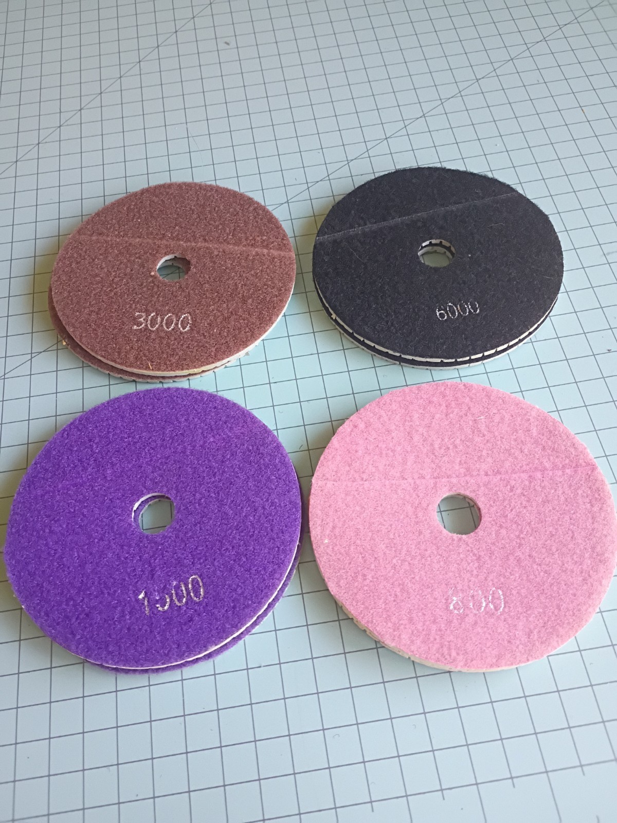 Lot Of 8 Various Grit 5″ Diamond Polishing Pads B32