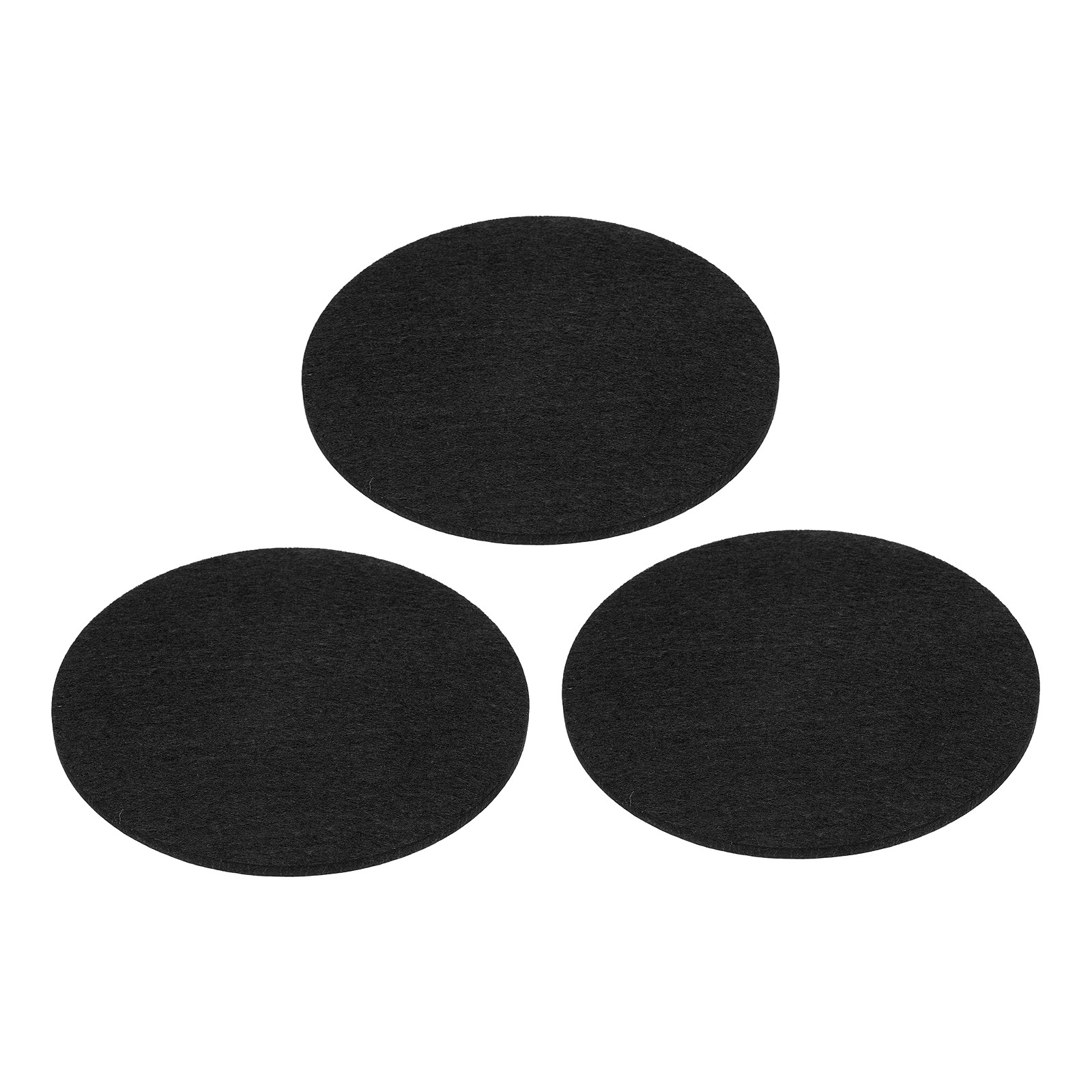 3Pcs 5.5″ Diameter Adhesive Non-Slip Backed Felt 5mm Thickness Black