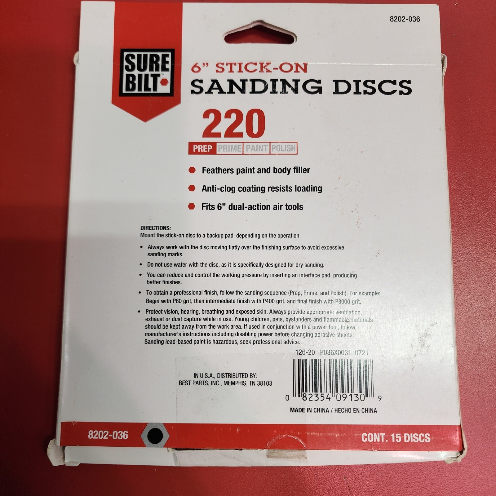 SureBilt 6in Gold Sanding Discs P220 total 75 Pcs (5 Packs of 15 disks)