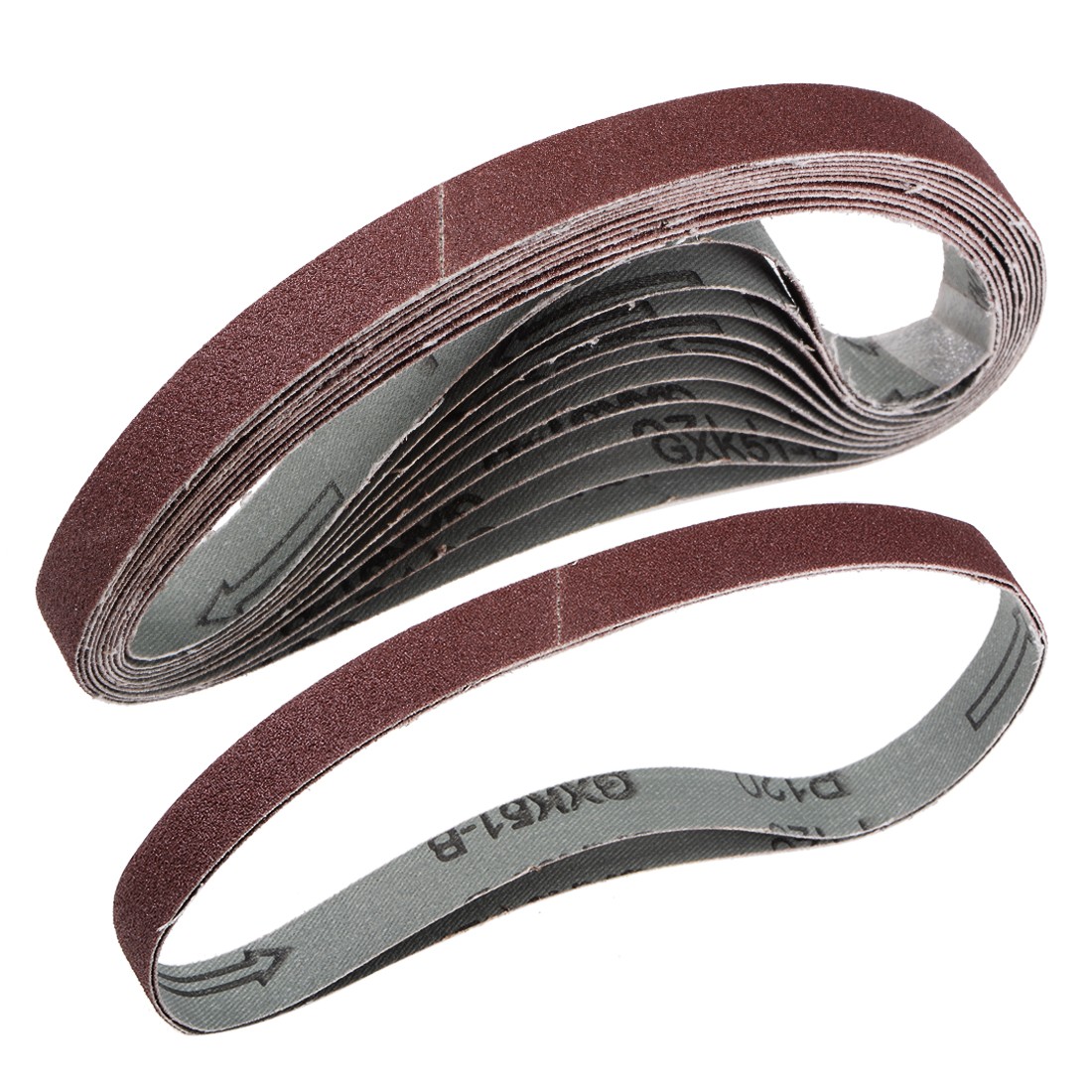 1/2-inch x 18-inch(15mm x 452mm) Sanding Belt 120 Grit Aluminum Oxide 12pcs