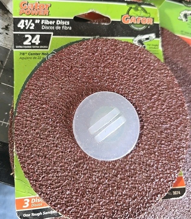Lot of 2 ~Gater 4-1/2″ Aluminum Oxide Fiber Disc 24 Grit Extra Coarse, 6 Pieces