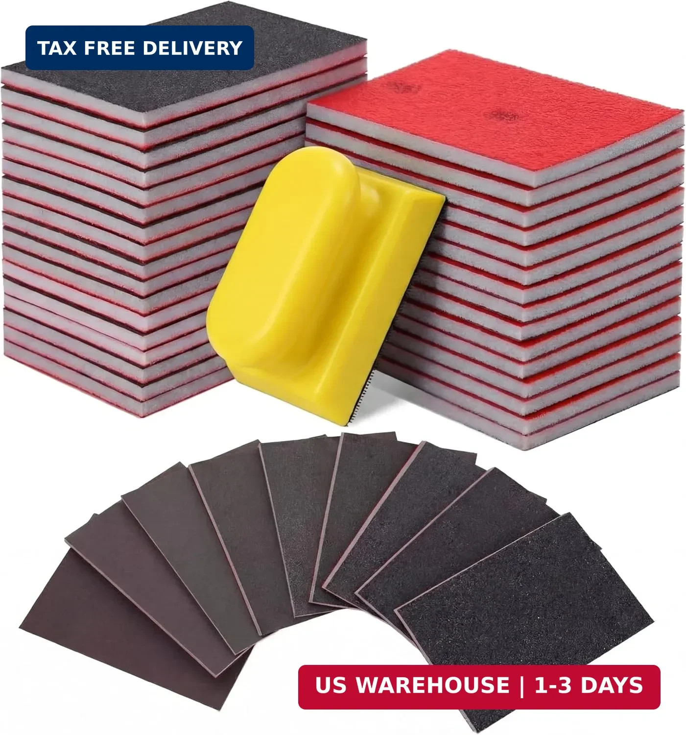 32Pcs Sanding Sponge Kit, 180-3000 Grit Foam Sanding Block with Sand Paper, 3×4