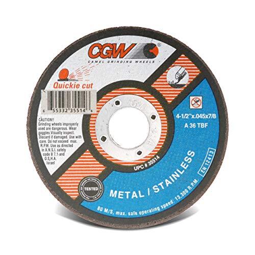 CGW Abrasives 35514 Cut Off Wheel T01 4-1/2x.045×7/8 25-Pack