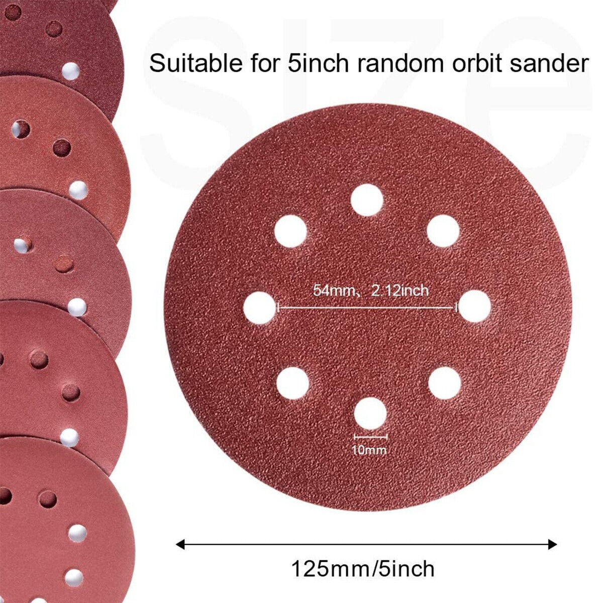 SATC 150PCS 5″ Hook & Loop Sanding Discs, A/O 80 Grit, 8-Hole Perfect for Wood