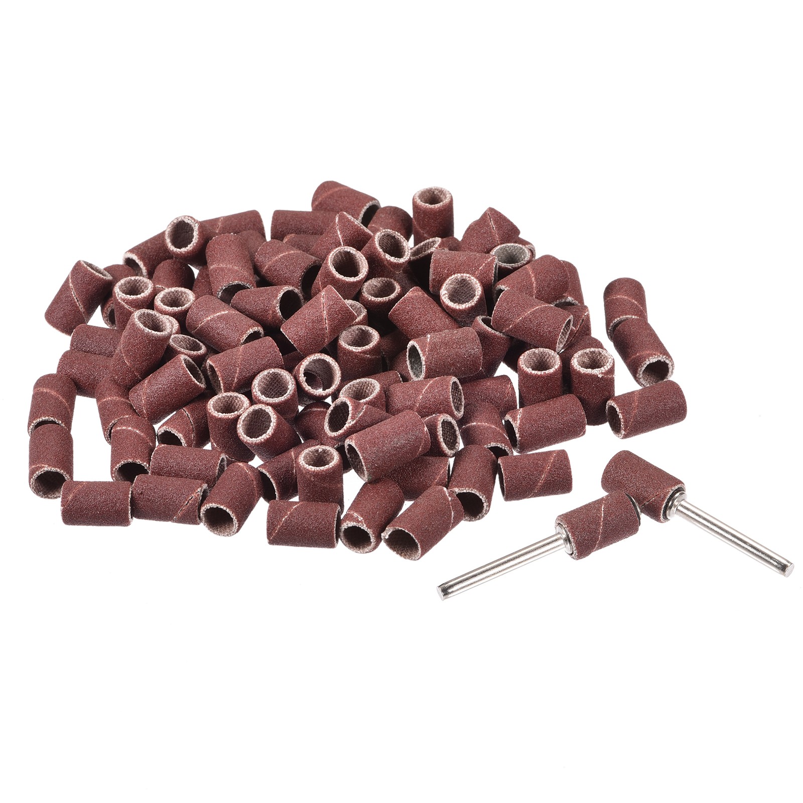 100Pcs 1/4 Inch Sanding Sleeves Set 240 Grit with 2Pcs 1/8 Inch Mandrels