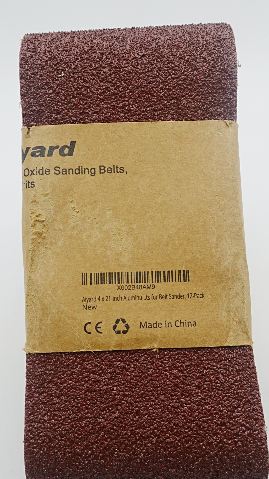 Aiyard 4x21in Sanding Belts 12Pack Assorted Grits 40-400 Aluminum Oxide Belts