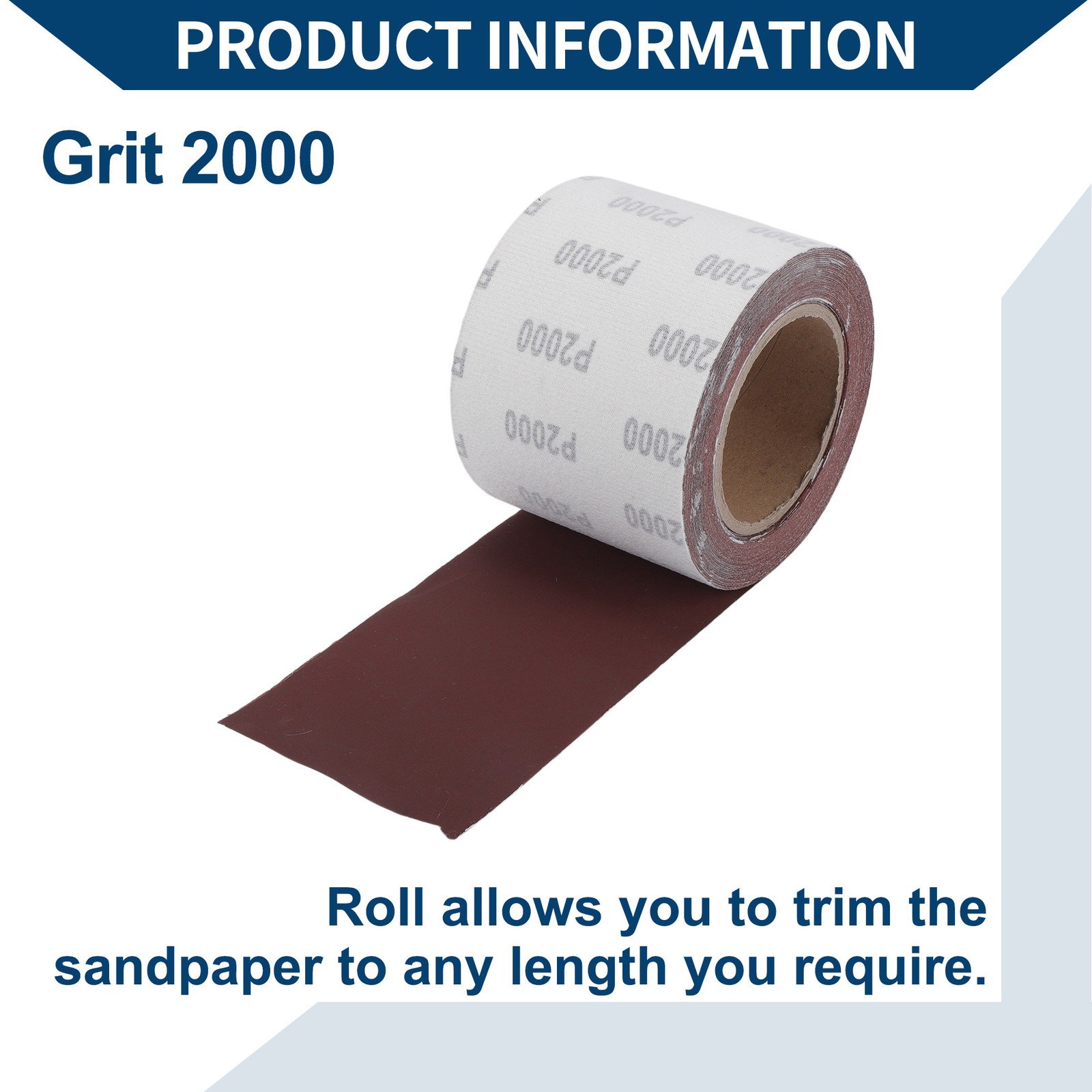 P2000 Long Board Sanding Paper 393.70″x3.94″ Red Sanding Roll