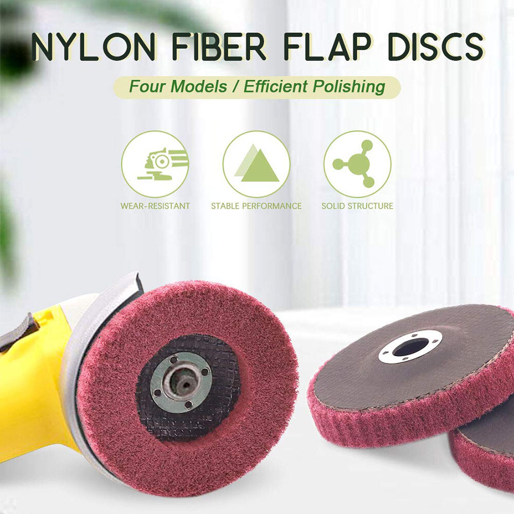 4.5″ Nylon Fiber Flap Polishing Wheel Buffing Disc 120-320Grit for Angle Grinder