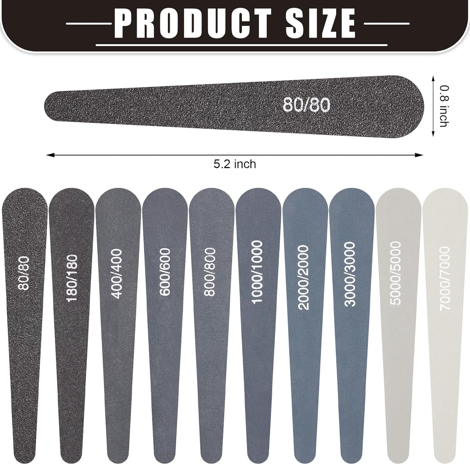 70 Pcs Sanding Stick Sets for Plastic Models, 30 Double-End Matchsticks, 10 Poli