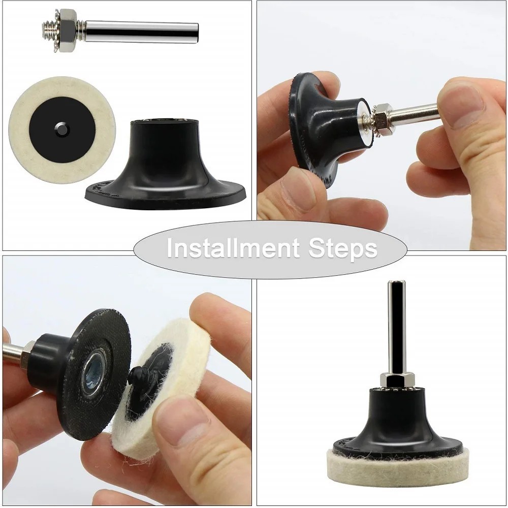2 Pack 2 inch Sanding Disc Holder Roll Lock Rotary Pad Holder Mandrel 1/4″ Shank