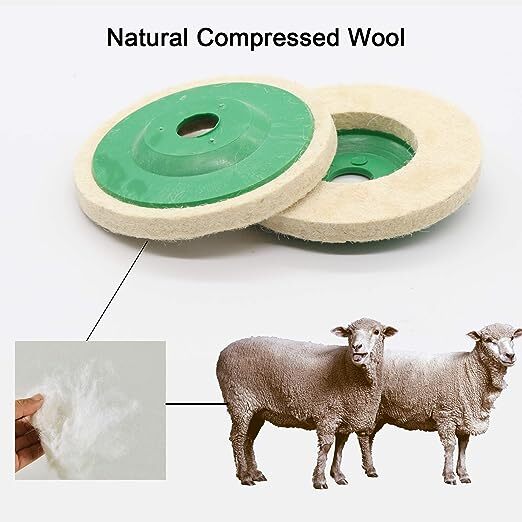 10Pcs 4″ Wool Polishing Discs Finishing Wheel Buffing Pads for 100 Angle Grinder