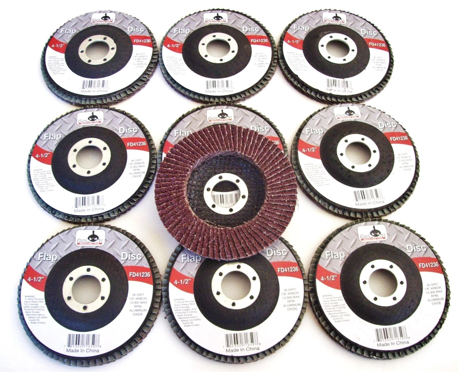 10 pcs 4-1/2″ Aluminum Oxide Abrasive Flap Disc 36 Grit ~ FD41236