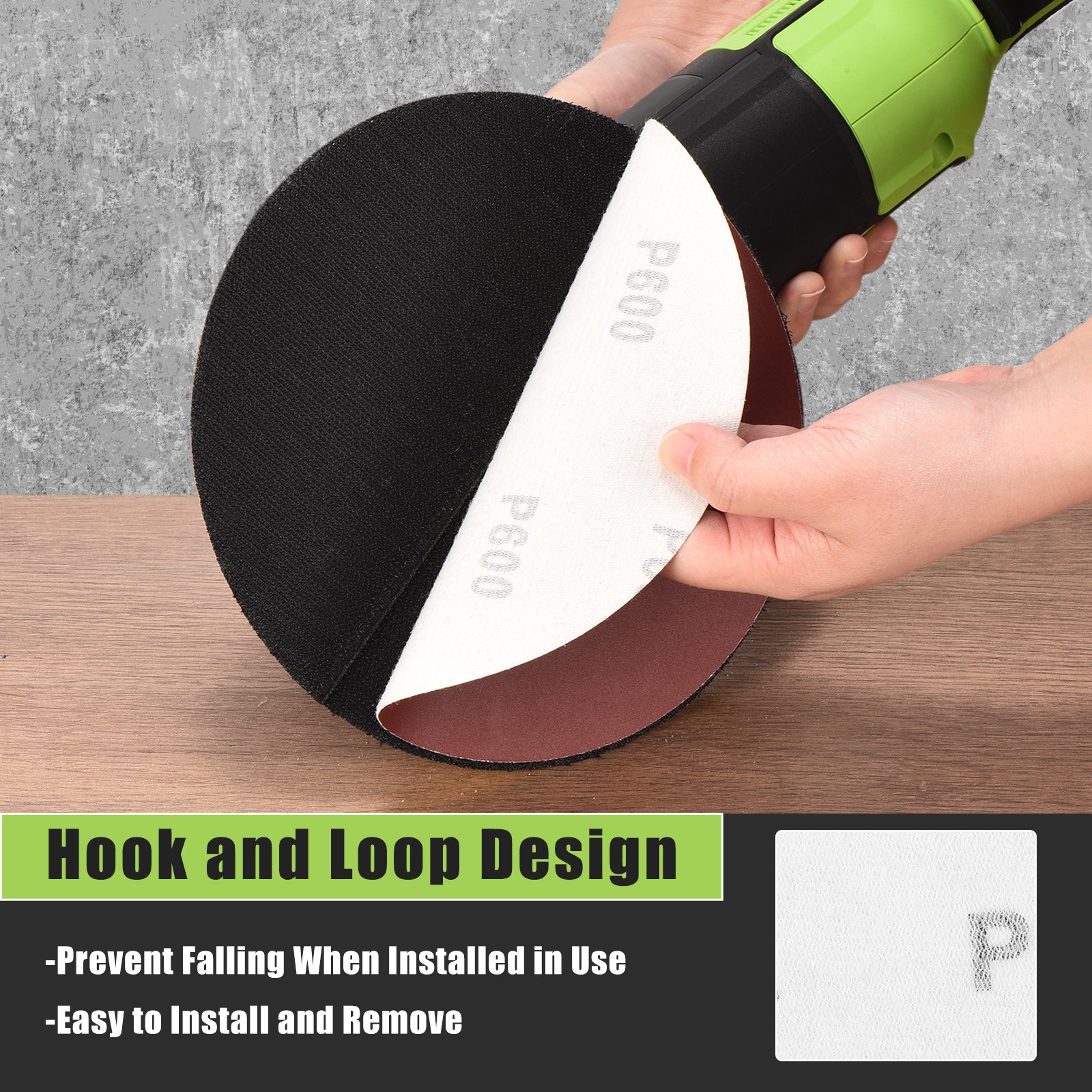 1 Pcs 6 Inch 60 Grit Hook and Loop Sanding Disc, Red