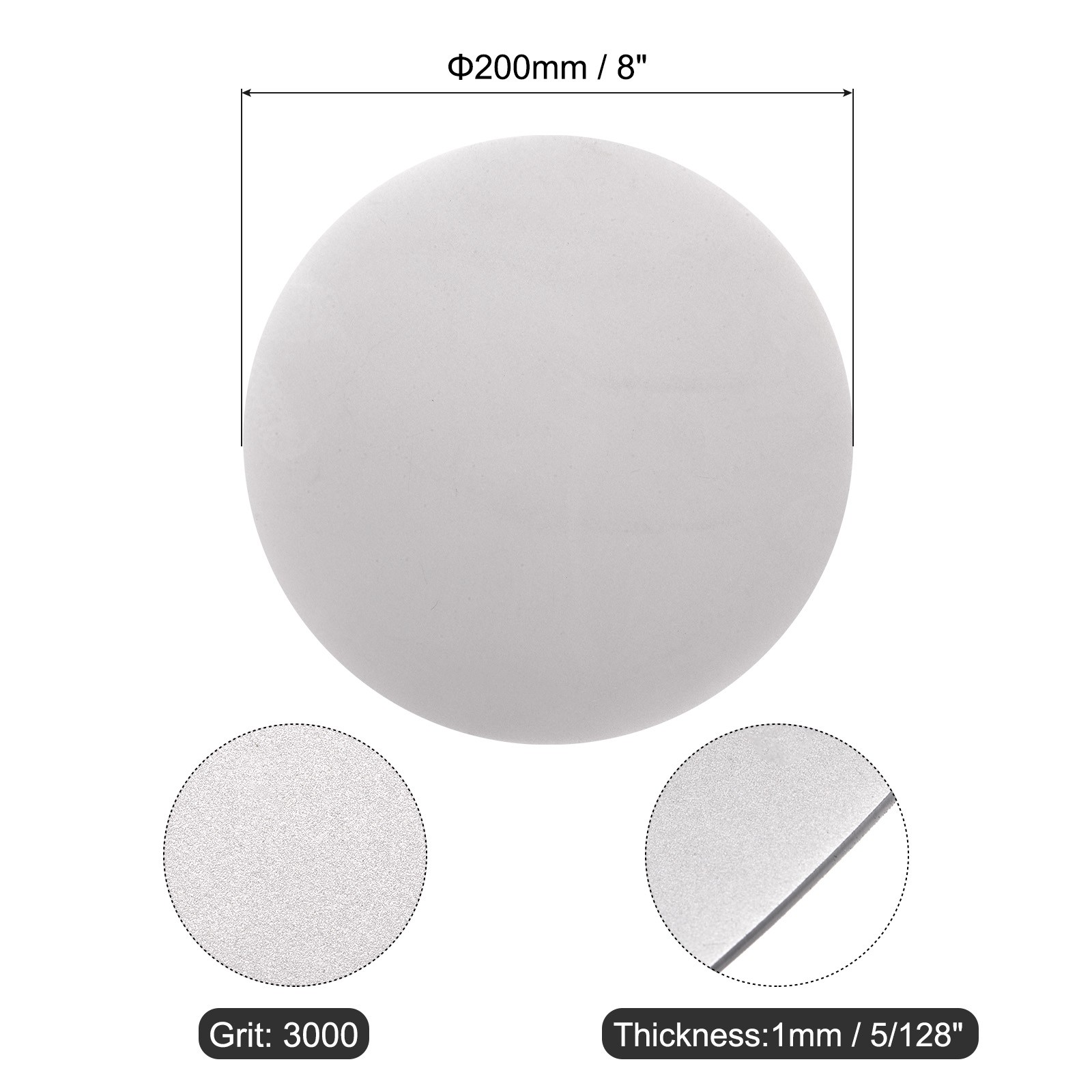 Diamond Sanding Grinding Disc 8″ Grit 3000 No Center Hole Flat Lap Wheel Disk