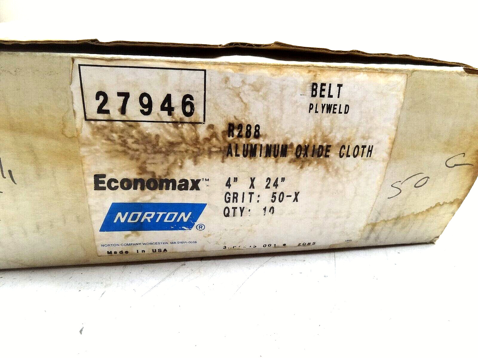 Economax Norton Sandpaper 4″x24″ Inch 10 Belts 50X Grit Aluminum Oxide Cloth