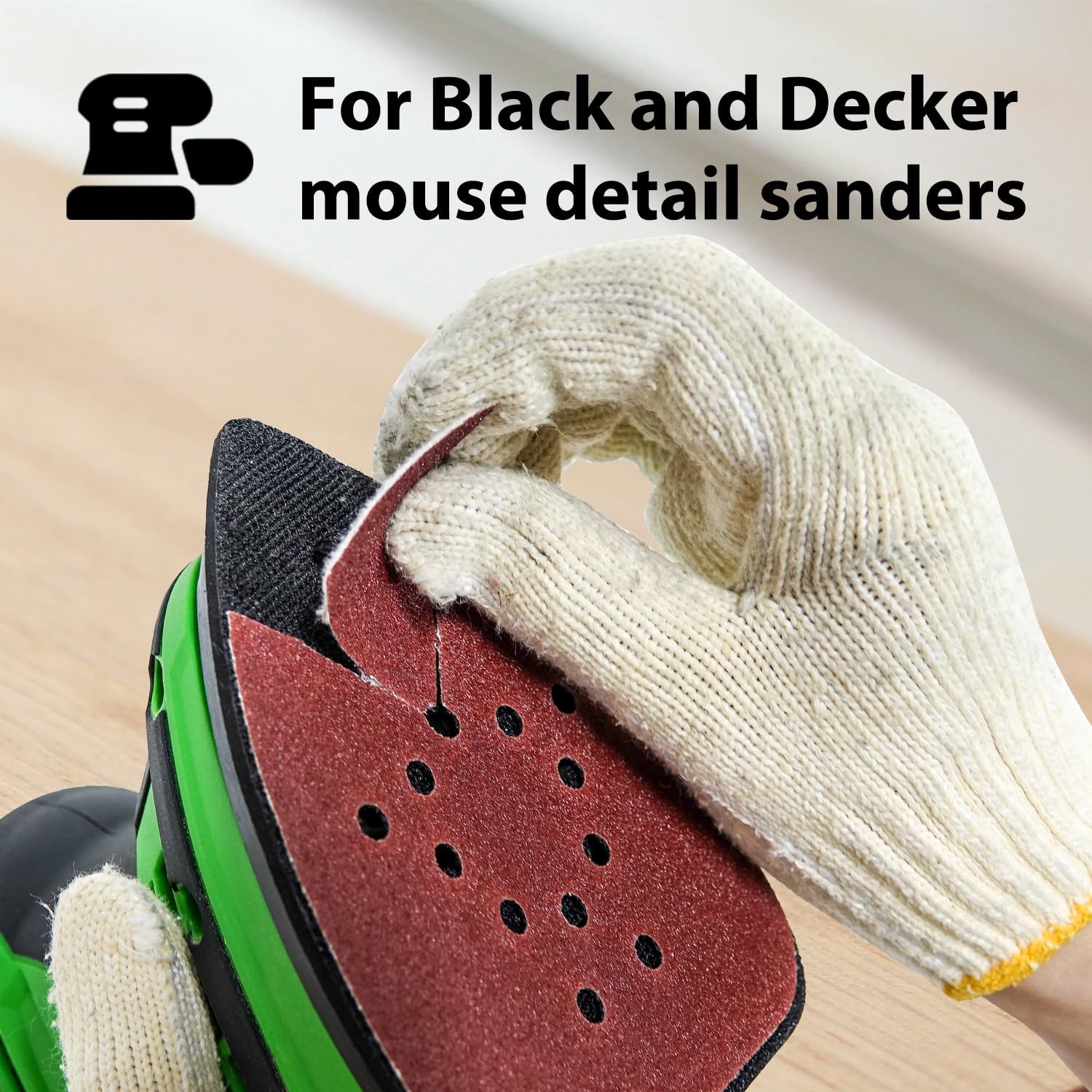 Mouse Sanding Pads Hook Loop Sandpaper 150 Grit for Black+Decker Detail Sander