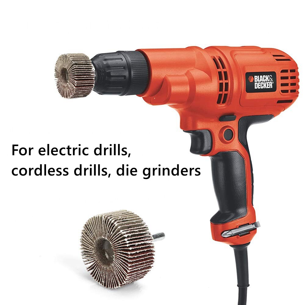 5PCS 2x1x1/4″ Flap Wheel Sander for Drill Flapper Sanding Grinding 40 60 80 Grit