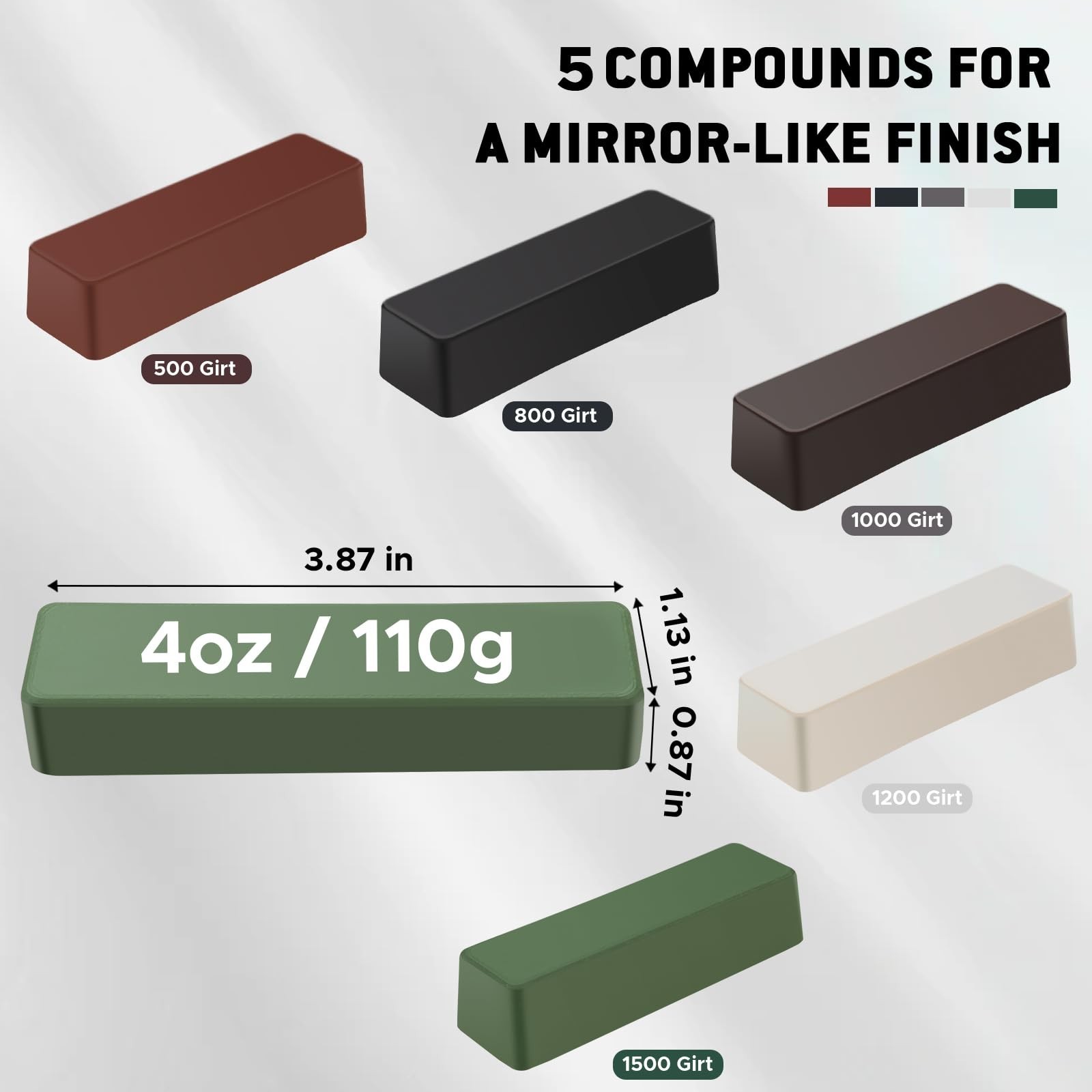 Polishing Buffing Compound Sets 20oz (4oz Each), 5Pcs Aluminum Polishing Comp…