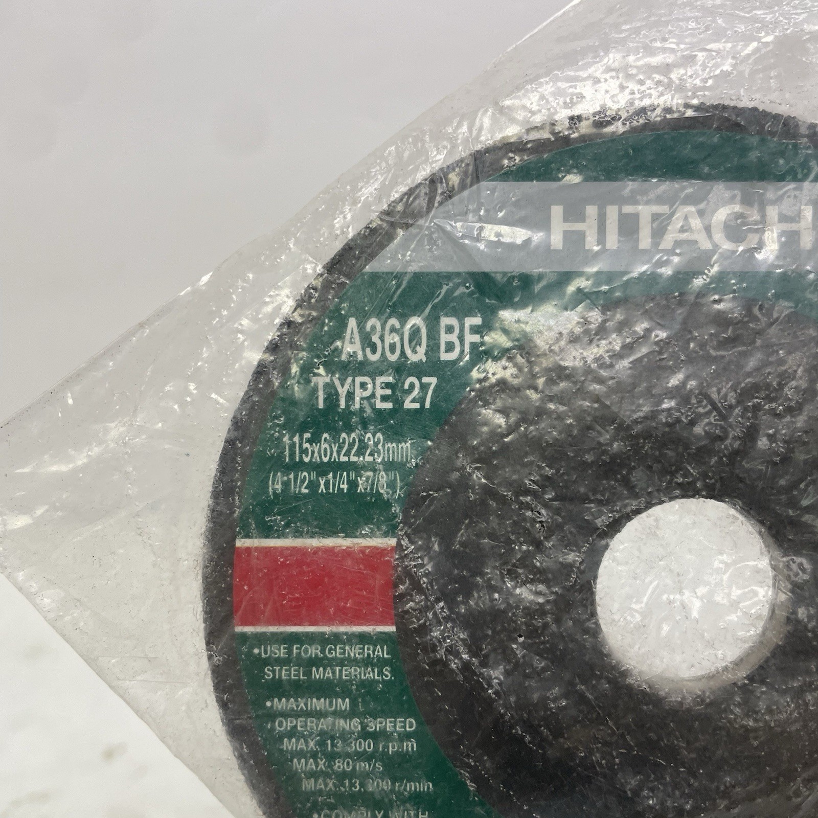 Hitachi Grinding Wheel A24Q BF – Type 27 – 125x2x22mm – Aluminum Oxide