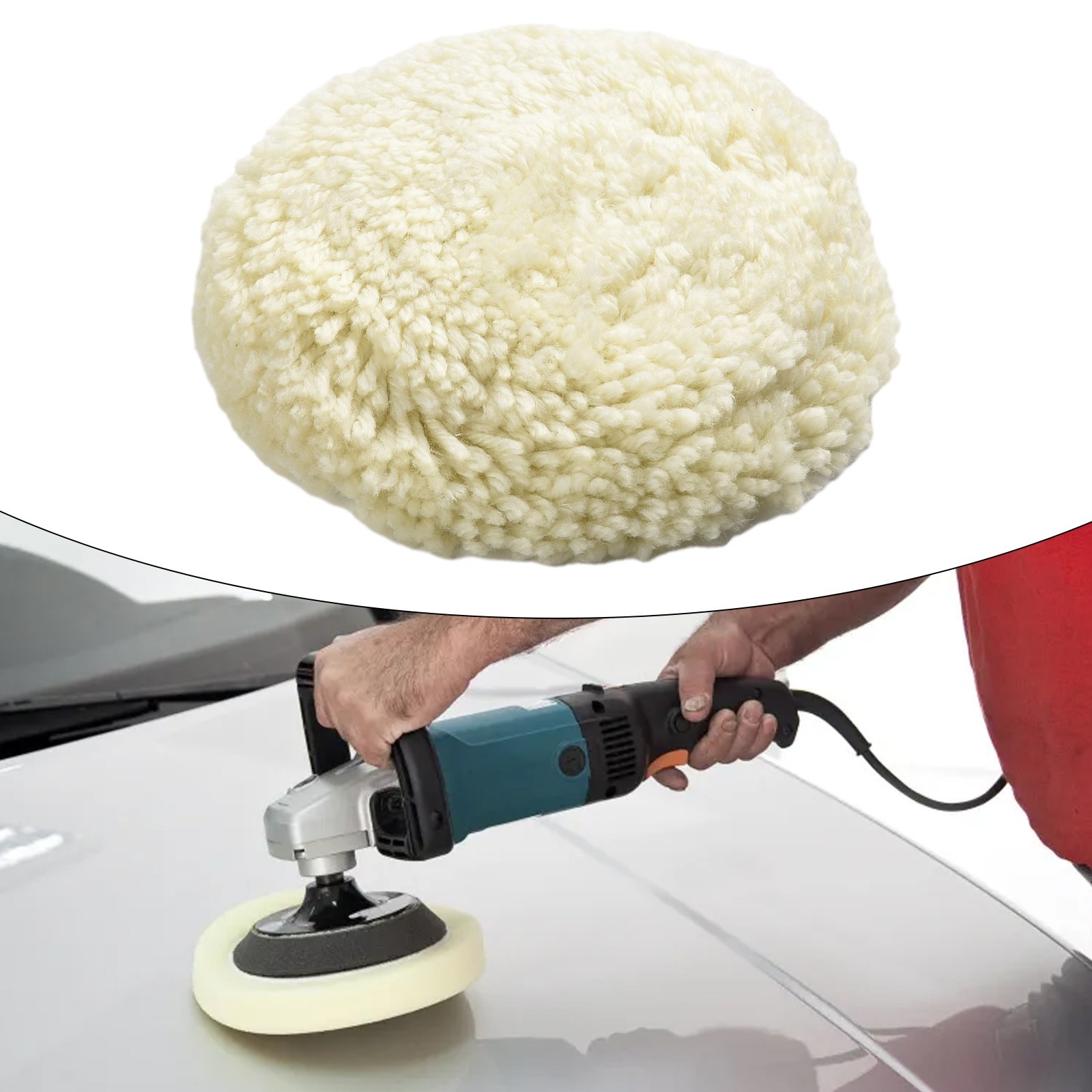 7 180mm Wool Polishing Buffing Bonnet Buffer Pad For Car Polisher Cleaning Set