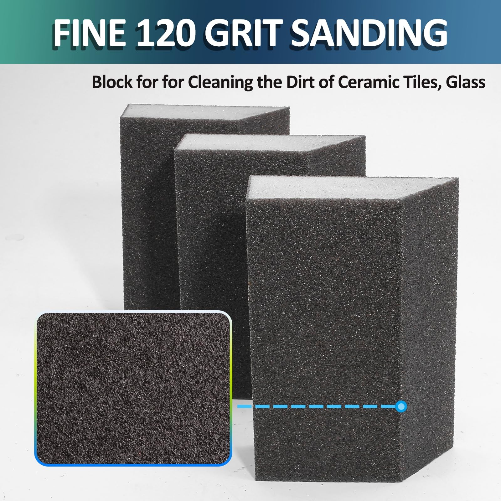 6 PCS 120 Grit Sanding Sponge Angle Block Coarse Reusable Wet Dry Wood Metal