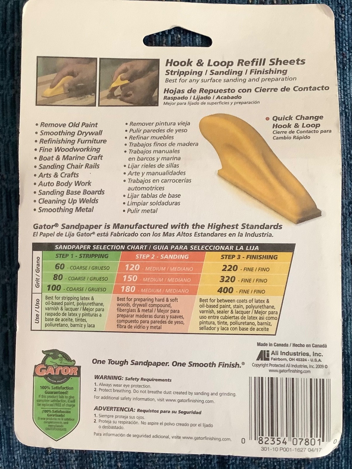 3 pkgs Gator 7801 (90), Micro Zip Sander Refills Sheets 3.5″x1″ Aluminum Oxide