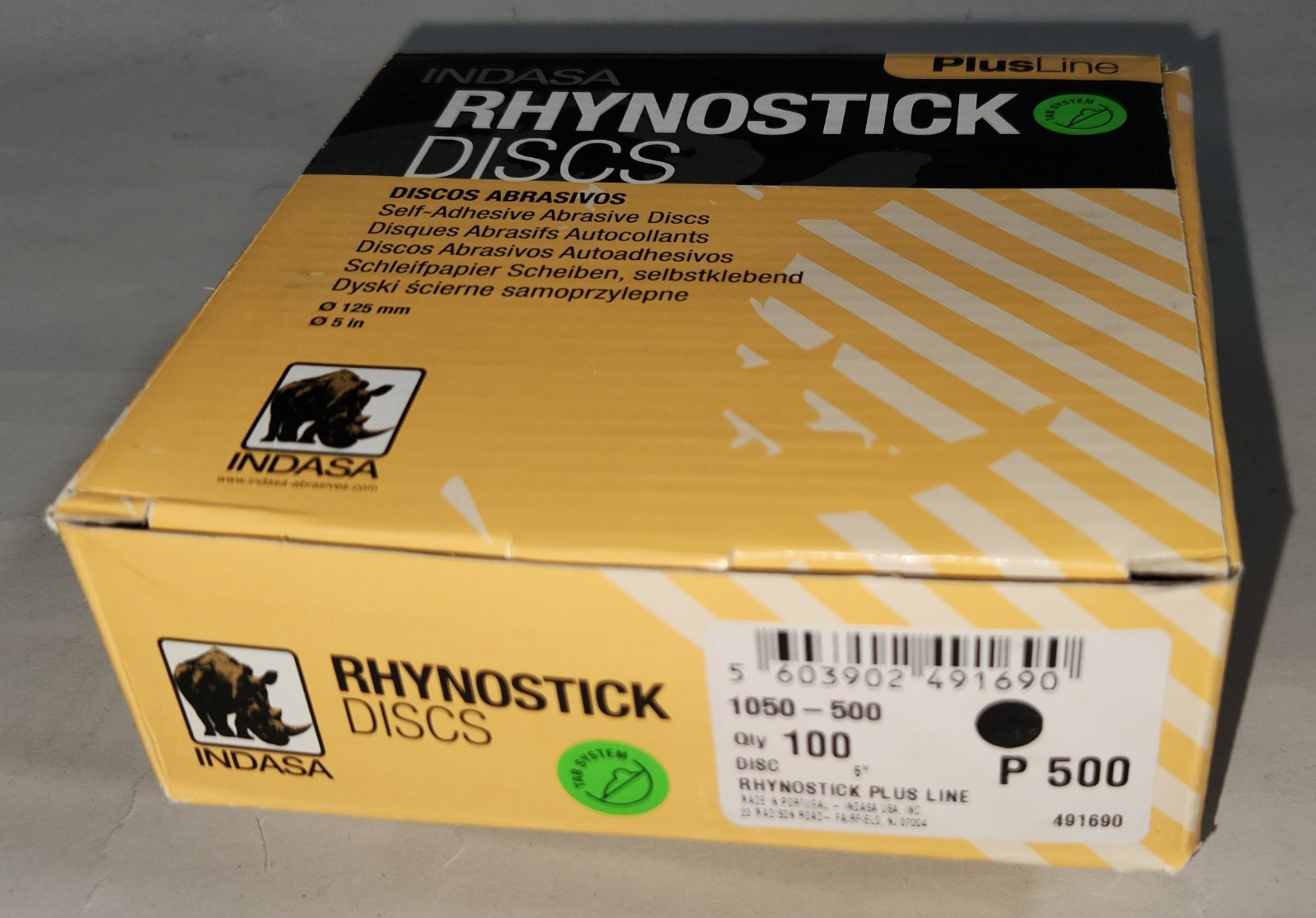 Sandpaper disk: RhynoStick Plus Line, adhesive backed, P 500 grit
