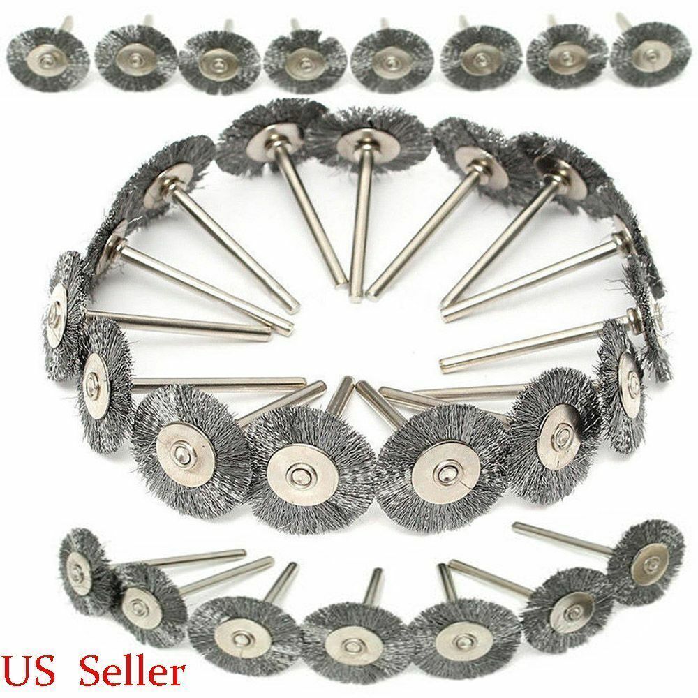 60Pc Rotary Steel Wire Brass Brush Drill Polishing Cup Wheel Set Tool for Dremel