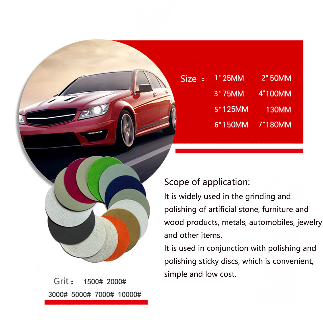 4″(100mm) Hook&Loop Wet/Dry Sanding Disc Sandpaper Pad Grit 1500-10000 Polishing