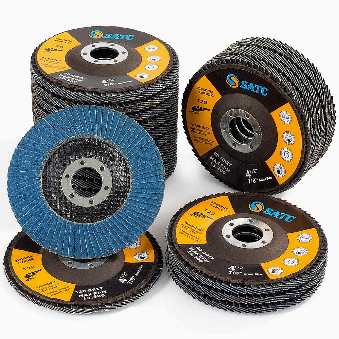 20PCS 40 60 80 120 Grit 4.5 in Zirconia Flap Grinding Discs 4-1/2″ Sanding Wheel