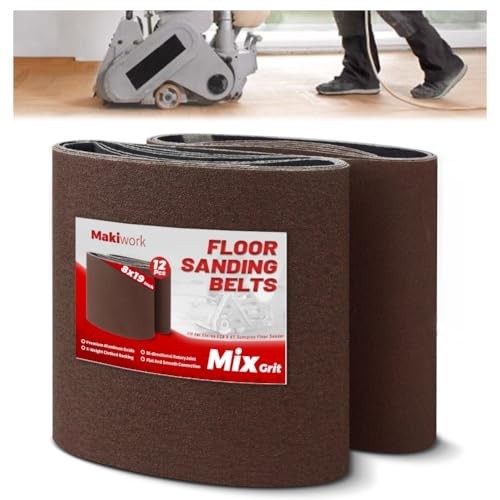 12 Pack Assorted Sanding Belts 8″x19″ – 40/60/80/100/120/150 Grits for Woodworki