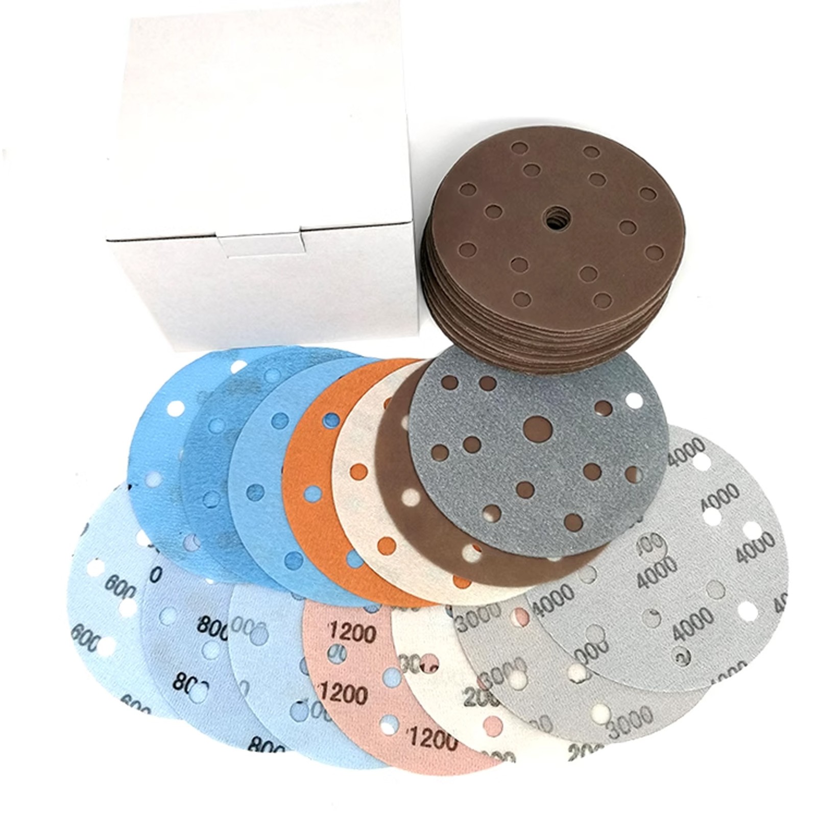 150mm sanding discs WET AND DRY 6 inch Sandpaper Film Pads 600-5000 GRIT 15 Hole