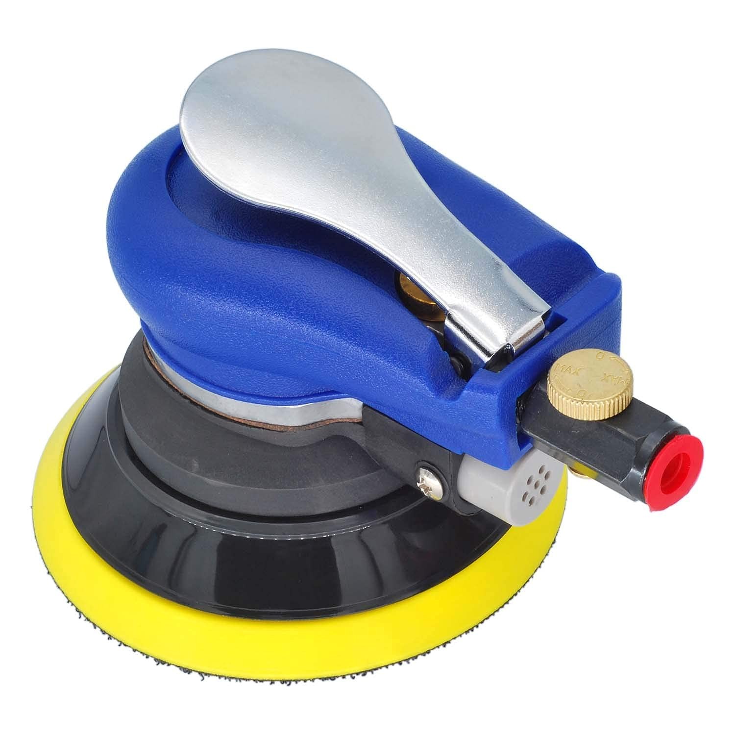 5 Inch Air Random Orbital Sander, Pneumatic Palm Sander tool with 10 Pcs…