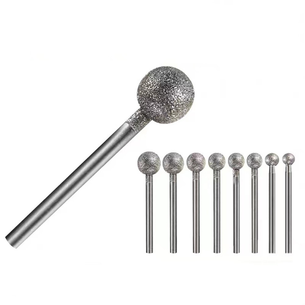 4mm~18mm Diamond Burr Grinding Head Drill 3/6mm Shank Carbide Rotary Tools File